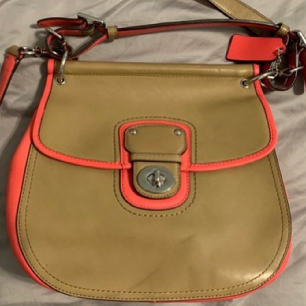 Coach Legacy Archival Two Tone Leather Willis Convertible Bag